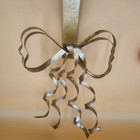 26" gold foil metal bow door wreath holder Victorian ornate large