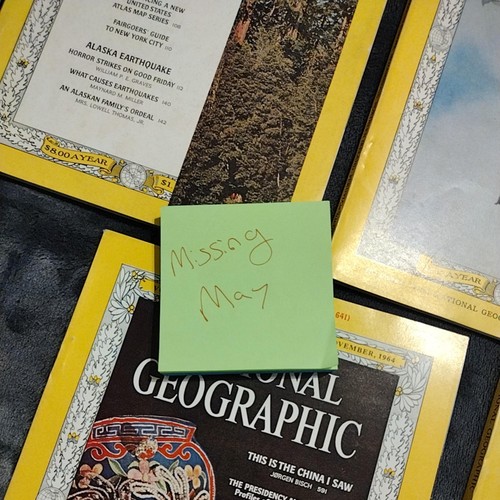 Vintage 1964 National Geographic Magazine Lot 11 Issues Missing May Maps Ads - Picture 13 of 22
