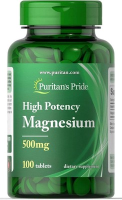 Magnesium High Potency 500 mg - 100 Tablets Bone and Muscle Health, Exp. 06/2026