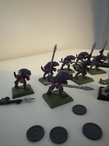 Warhammer Fantasy Lizardmen Saurus Warriors Spearmen x8 +2 guards Seraphon Metal - Picture 2 of 4