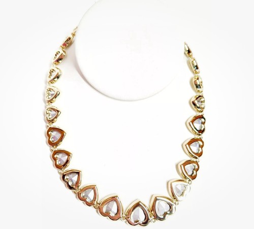 NEU J Crew klar facettiert Herz Kristall Kragen Kette Statement Gold Halskette Neu mit Etikett - Bild 3 von 8