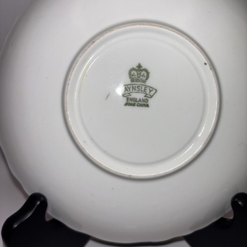 Aynsley tief türkis Untertasse verziert mit Hartriegelblüten ~ England  - Bild 8 von 8