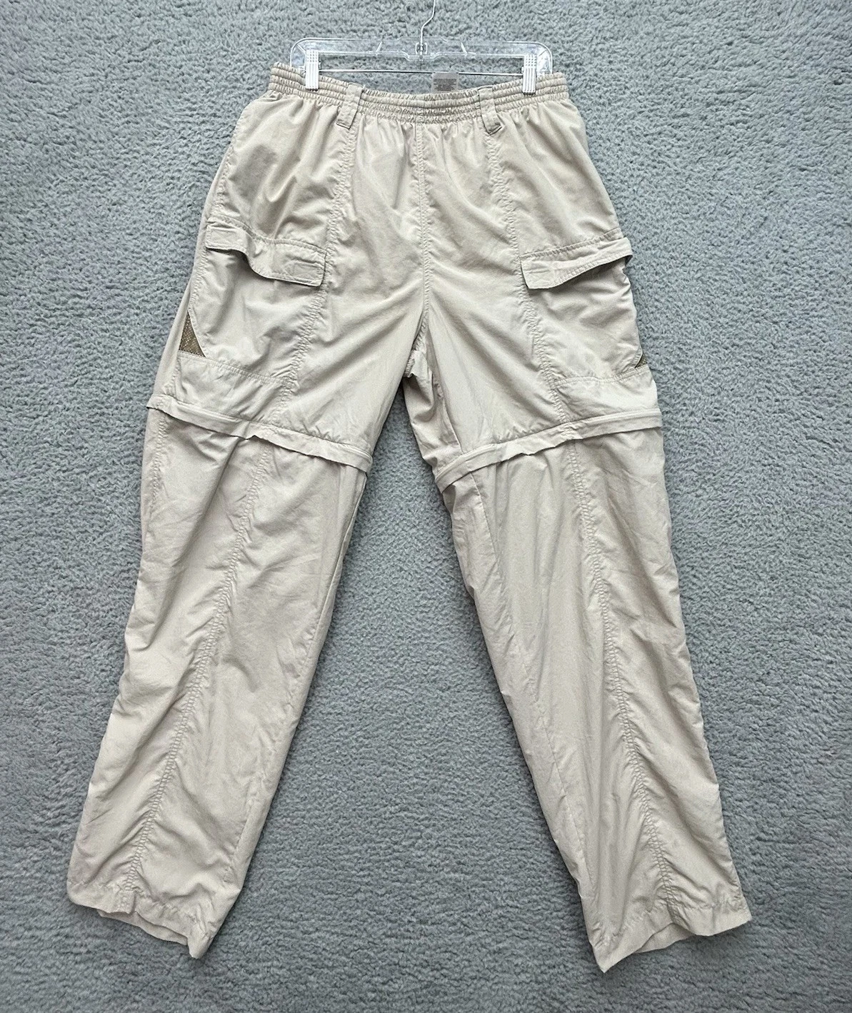 Columbia PFG Convertible Pants Mens XL Beige Cargo Nylon Blend Fishing UPF 30+
