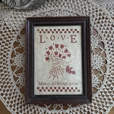 Love Makes All Things Grow Picture Scherenschnitte Scissor Cut Folk Farmhouse