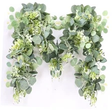 5.9FT Eucalyptus Garland, Artificial GreeneryGarland Flower, Green Spring 