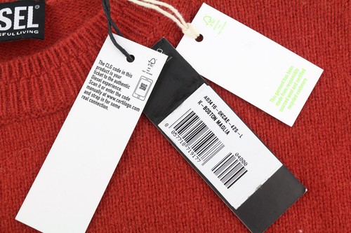 DIESEL K-Boston Men Jumper L Red Pullover Wool Cashmere Knitted RRP€250 * - Picture 9 of 11