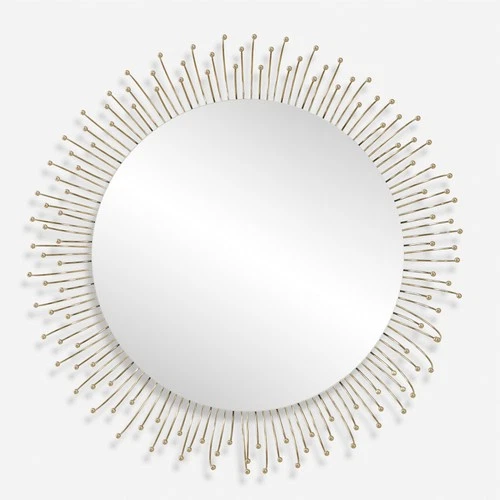 Uttermost 09985 Aga 31" Diameter Circular Framed Bathroom Mirror - Gold - Picture 1 of 5