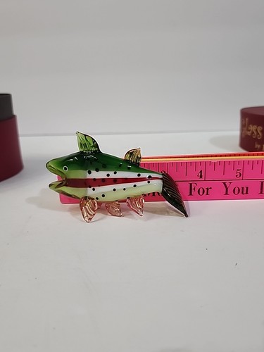 RARE GLASS Menagerie Fitz & Floyd 43/199 RAINBOW TROUT Figurine Art Glass FISH M - Bild 22 von 22
