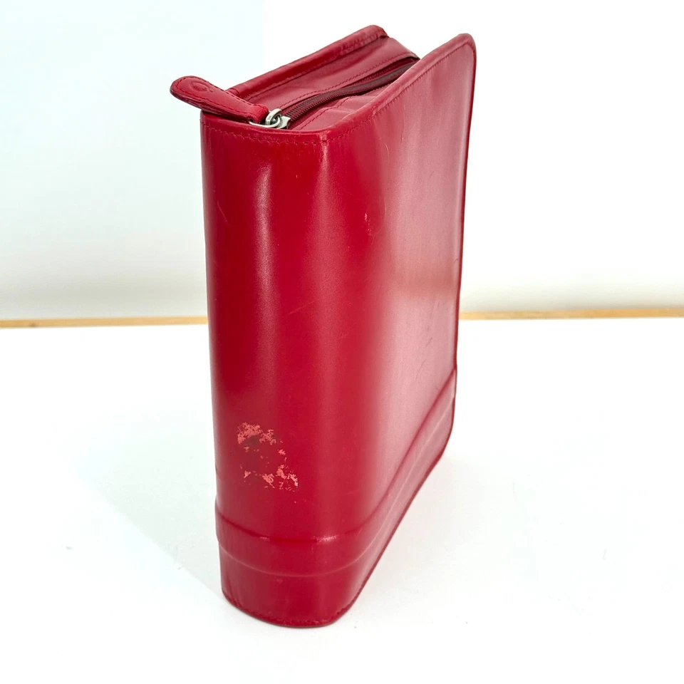 Planificador organizador Franklin Covey italiano de cuero de becerro encuadernado en anillo 9,5" x 7" Foto 3 de 4