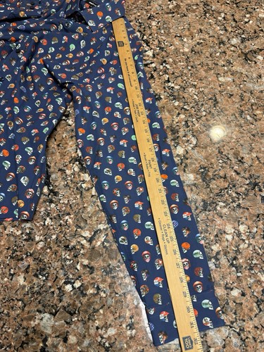 Jared Lang Navy Skull O/F Motorcycle Helmet Long Sleeve Button Up Shirt Men's XL - Picture 6 of 7