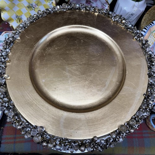 Mackenzie Childs  Precious Metals Beaded Charger Ring- Retired HTF - Picture 2 of 14