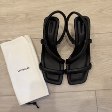 Vince Coline Black Leather Sandals Womens Siz...