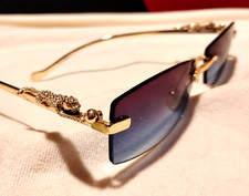 VINTAGE JAGUAR SUNGLASSES PURPLE BLUE LENSES ROCKSTAR GLAM PUNK ROCK BEACH RARE