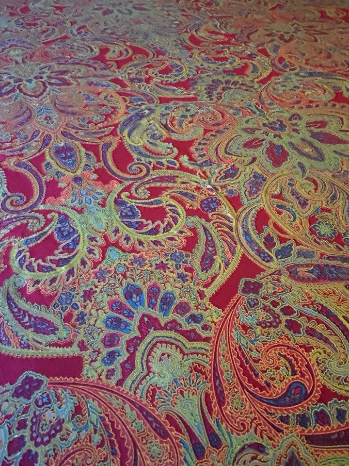 Edredón y fundas Eikei King 102x90 algodón egipcio precioso diseño de cachemira roja! Foto 4 de 4