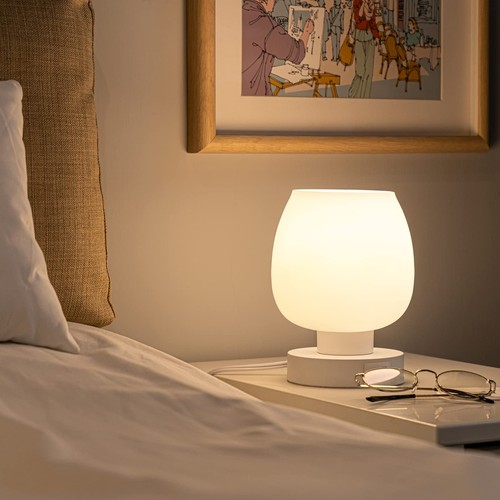 Touch Bedside Table Lamp - Small Lamp for Bedroom with USB C+A Charging Ports... - Picture 4 of 6