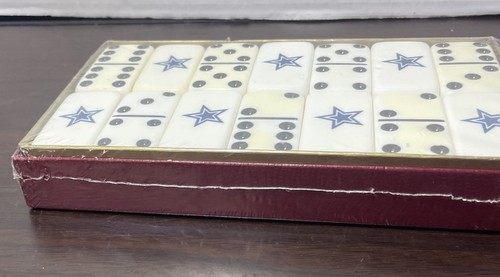 Puremco Dominoes ~Blue & White Star~Professional Extra Thick SEALED New Vintage - Picture 2 of 9