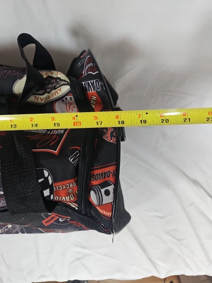 Bolsa de gimnasio deportiva con logotipo Harley Davidson con logotipo estampado por todas partes Foto 3 de 4