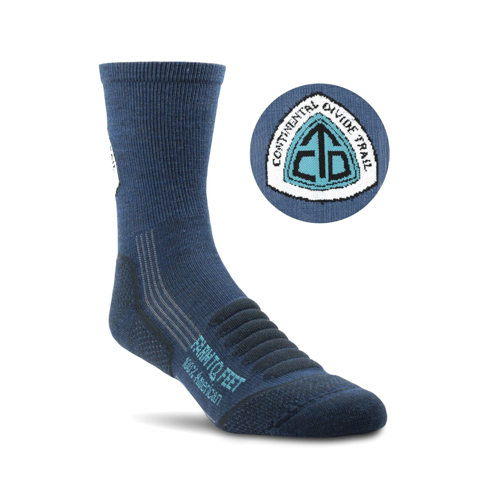 Farm to Feet Grays Peak Merino Wool Crew Socks Large Denim
