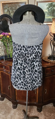 Torrid Plus Sz 3 black Grey leopard animal stretch Sleeveless tube top - Bild 10 von 18