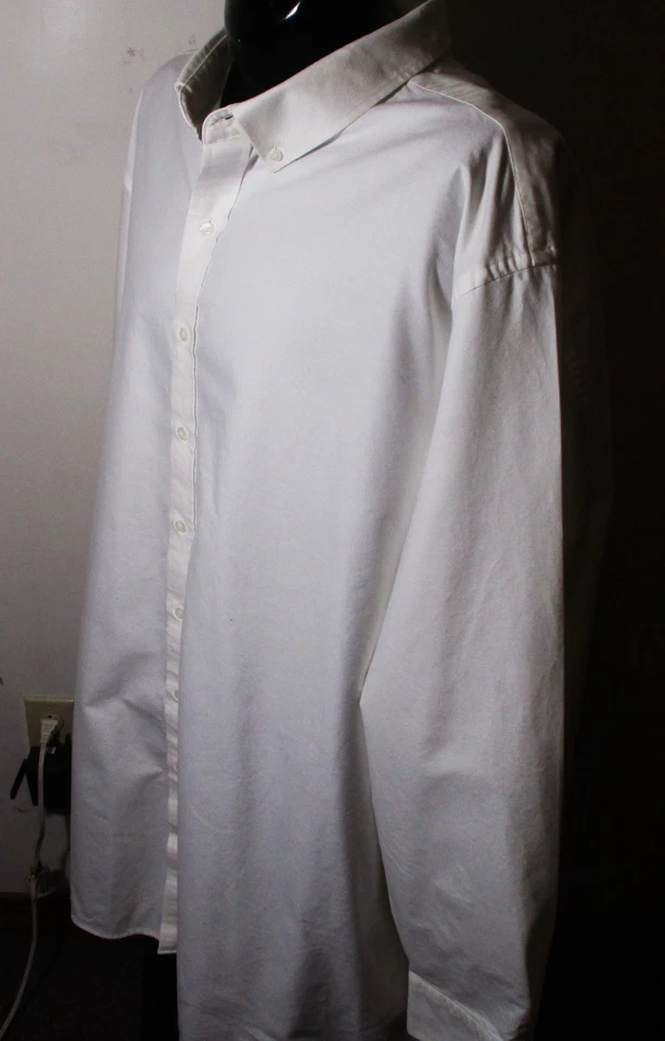 Camisa AMAZON Blanca Manga Larga "Oxford" Para Hombre Talla 4XL Alta Nueva Sin Etiquetas Foto 4 de 4