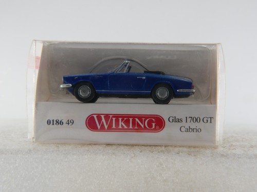 Wiking 1:87 PKW A.S.S alt H0 Glas 1700 GT Cabrio Blau Metallic 0186 49 OVP MiB - Picture 2 of 11