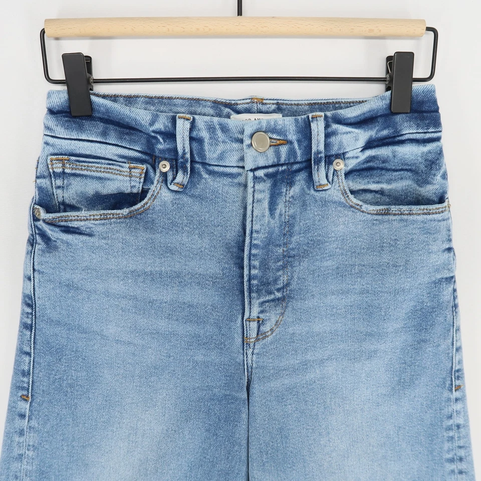 Pantalones de mezclilla Good American Good Waist Palazzo para mujer 4 azules recortados pierna ancha tiro alto Foto 2 de 4