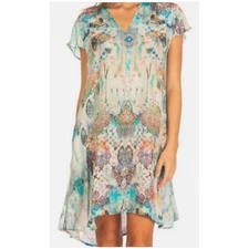 Sundance Feathers By Tolani Jasmita Seafoam Dress Size S Boho Chic Fairycore