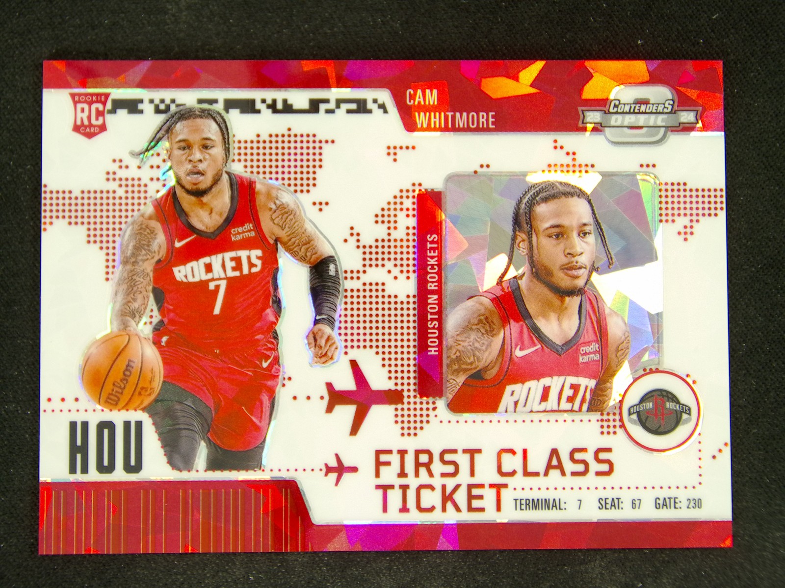 2023-24 Contenders Optic Cam Whitmore First Class Ticket RC Red Ice /175 #AB
