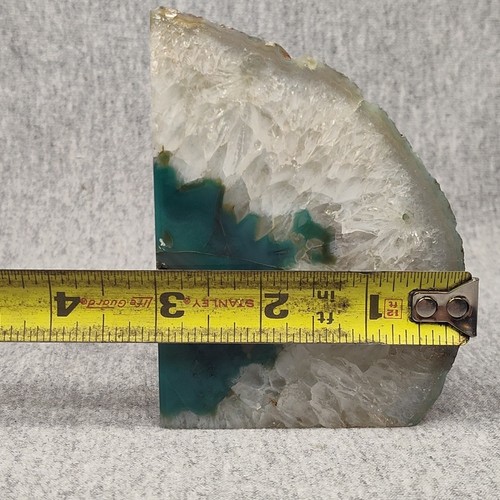 GEODA DE CUARZO NATURAL VERDE ÁGATA 4" 1.3 LB ESPECÍMENES DECORACIÓN CRISTAL PULIDO - Imagen 6 de 8