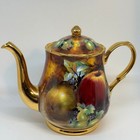 Gold Painted Lidded Fruit Teapot Evesham by Lime House Studio