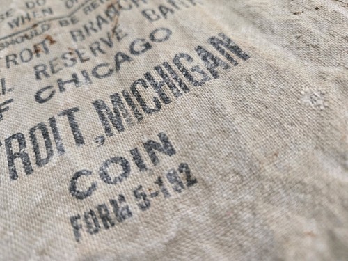 Vintage Federal Reserve Bank of Chicago Bag Canvas Detroit, Michigan Coin Uncut - Picture 21 of 24