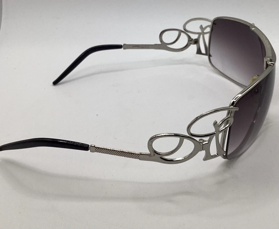 Gafas de sol Roberto Cavalli plateadas para mujer envolventes degradadas diseño CTS07717 Italia Foto 3 de 4