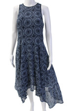 Michael Michael Kors Womens Fit & Flare Tank Dress Black Geometric Size 6