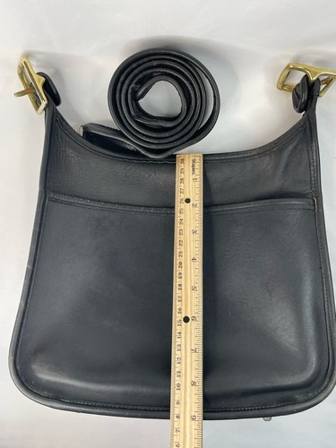 Bolso de hombro COACH 1999 negro guante cuero curtido latón herrajes #9966 - Imagen 10 de 24