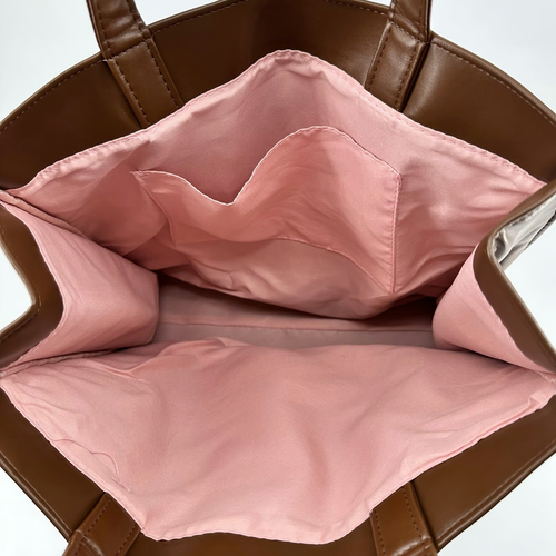 Bolso de Mano Flower Knows Chocolate Serie Wonder-Shop Cuero Sintético - MARRÓN o ROSA - Imagen 5 de 9
