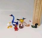VINTAGE Tiny Murano Glass Bird Figurines Lot Of 7