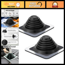 2PCS High Temp Silicone Roof Pipe Flashing Boot - Metal EPDM Waterproof Seal