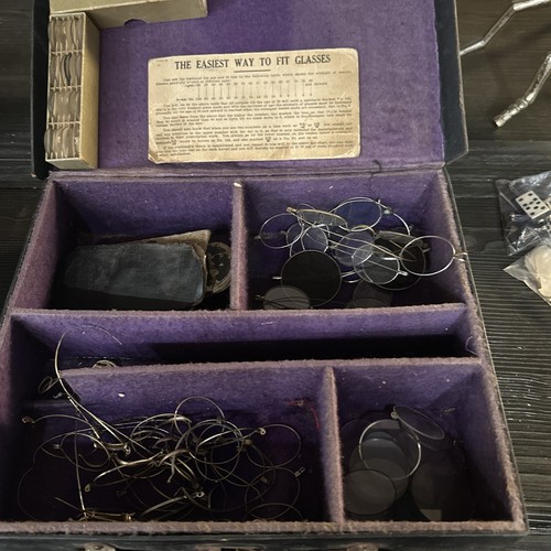 Antique 1900s Dr. Haux Spectacle Co. Eye Glasses Optometrist Kit Lenses Advert - Picture 9 of 12