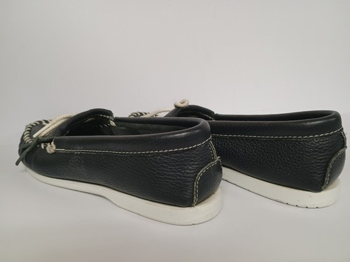 Mocasín Minnetonka Cuero Liso Azul Marino Kilty TALLA 9 EXCELENTE ESTADO - Imagen 3 de 4
