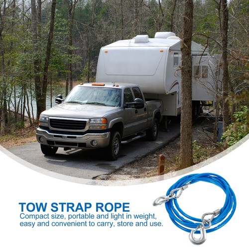 Tow Rope Off-road Towing Strap Car with Hooks Straps Heavy Duty Truck - Picture 5 of 12