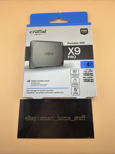 New Crucial Portable X9 Pro 4TB USB C SSD MTXDF Storage Drive - New Sealed - Picture 1 of 4