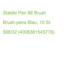Stabilo Pen 68 Brush Brush-pens Blau, 10 St. 568/32 (4006381545778)