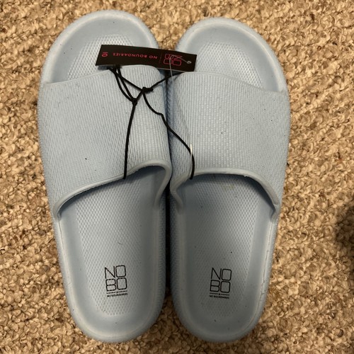 No Boundaries Women's Comfort Slide Sandals blue Size 10 - Picture 1 of 4