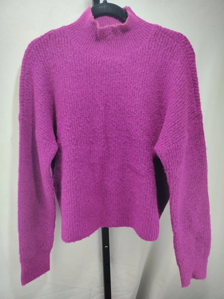 Sanctuary 品红长袖套衫毛衣模拟海龟领女式,尺寸 XS — 第 2/4 张图片