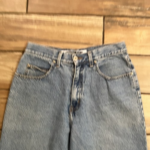 Pantalones de mezclilla holgados grandes negros 30x30 azul ancla vintage grunge Y2K - Imagen 9 de 12