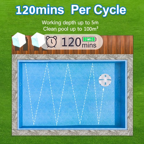 Cordless Robotic Pool Cleaner Automatic Above Ground Pool Vacuum For In BHDD - Picture 20 of 22