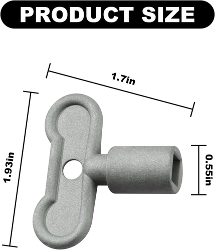 5/16 In. Sillcock Water Key & Spigot Key for Outdoor Faucet (2 Pcs) - Picture 3 of 12