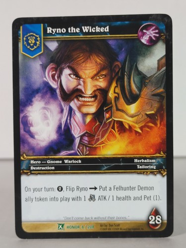 Ryno the Wicked - Fields of Honor - 8/208 - Wow TCG - Uncommon - D - Picture 3 of 5