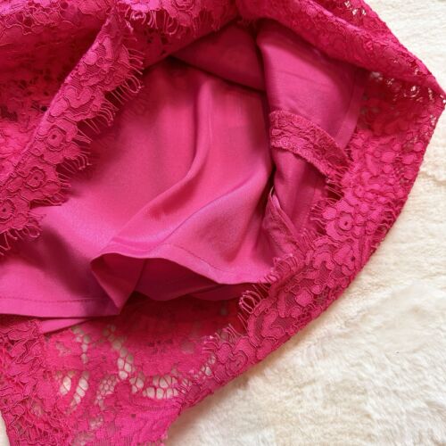 J. CREW Guipure Lace Spaghetti Strap Dress Bold Pink Sz 2 Cocktail Lined Sexy - Picture 10 of 23