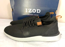 IZOD Men's Bannister Memory Foam Lace-up Sneaker Shoes - Size 11 - Black